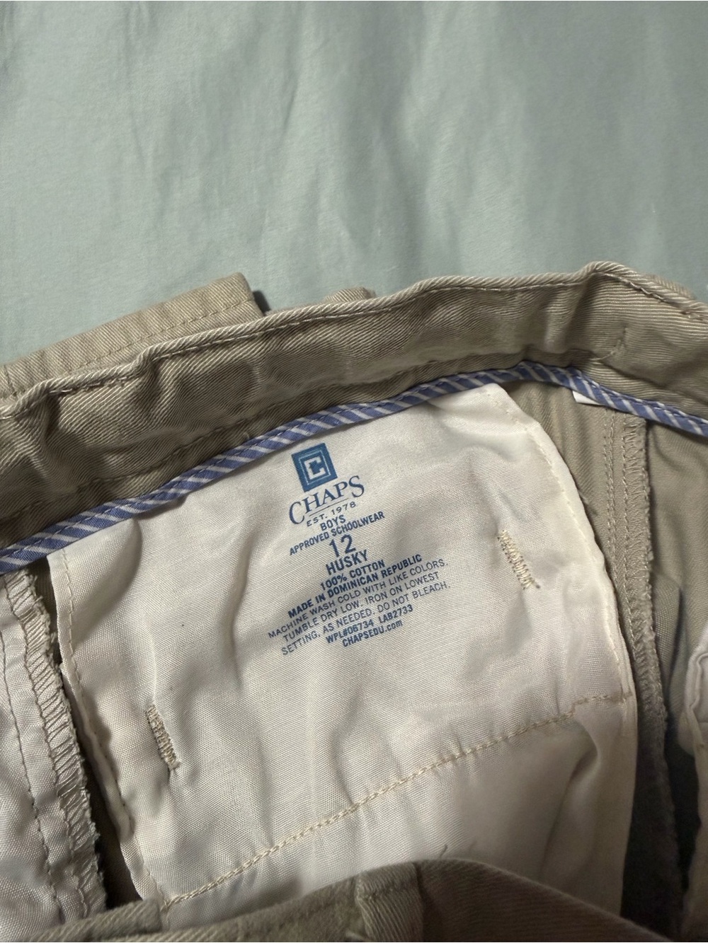 Chaps Boys Husky Chinos in Light Tan